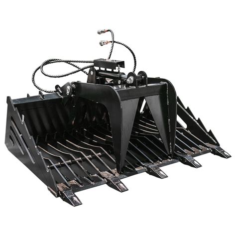 titan attachments rock grapple skeleton loader skid steer|skid steer rock bucket.